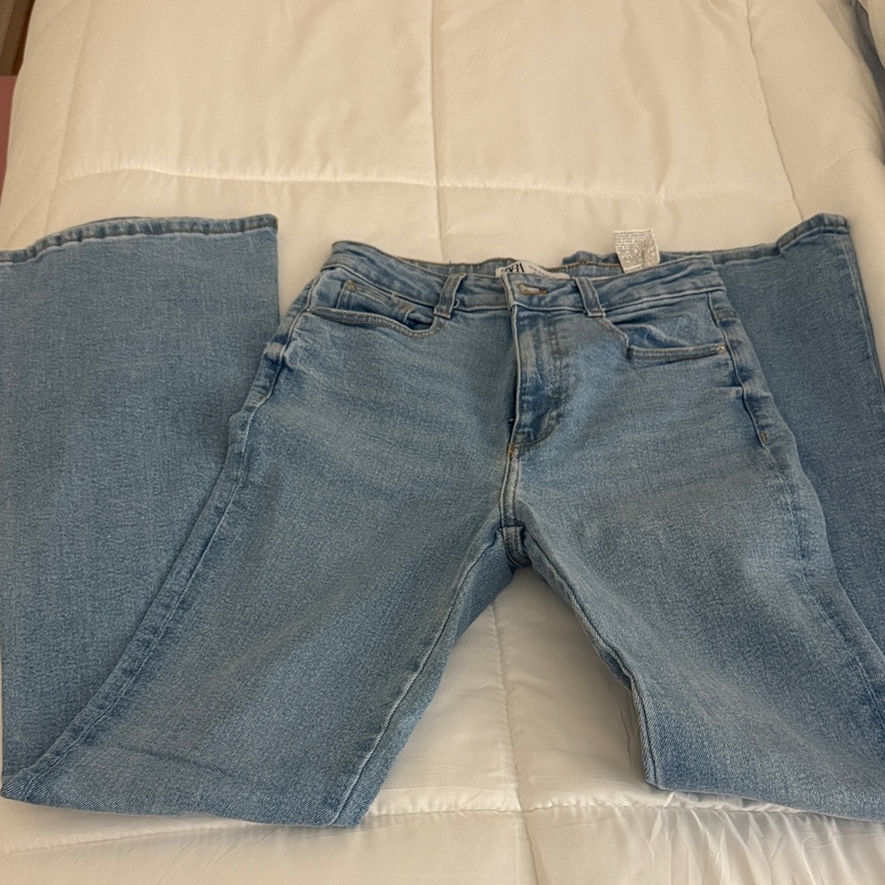 Zara Light Blue Flare & Wide Leg Jeans